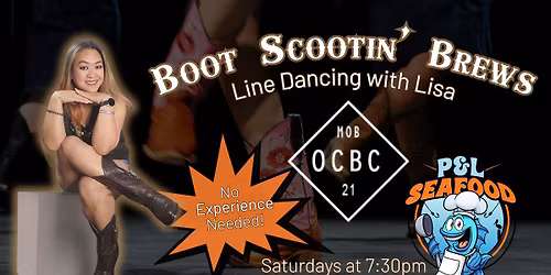 Boot Scootin Brews Line Dancing at Oyster City