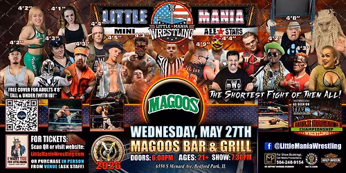 Bedford, IL - Little Mania Mini Wrestling @ Magoos Bar & Grill