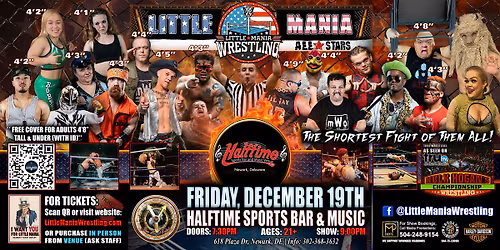 Newark, DE - Little Mania Mini Wrestling @Halftime Sports Bar & Music