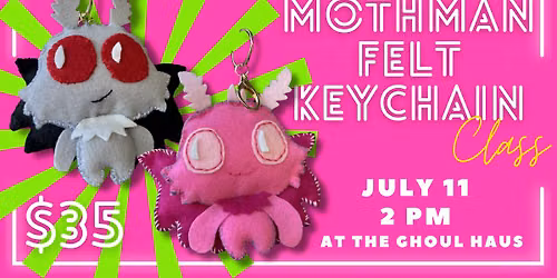 Mothman Felt Keychain Class