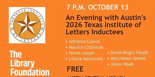 An Evening with Austin's 2026 Texas Institute of Letters Inductees