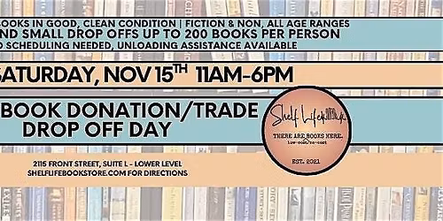 Large Book Donation Drop Off Day