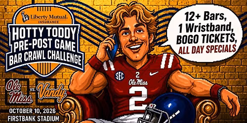 Ole Miss vs Vandy Pre-Post Game Bar Crawl Challenge