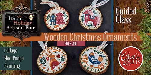 Wooden Christmas Ornaments - Sip&Paint