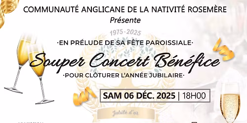 Souper-Concert b\u00e9n\u00e9fice \u00c9glise Anglicane de la Nativit\u00e9