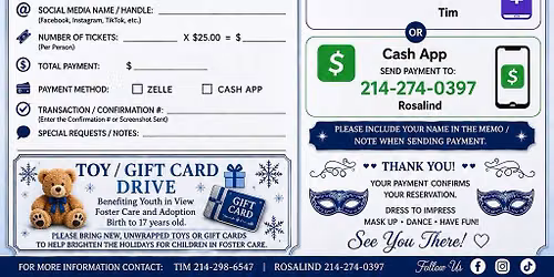 MASQUERADE SNEAKER BALL & TOY\/CARD DRIVE CHRISTMAS PARTY