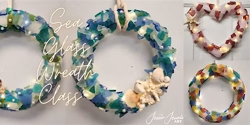 Sea glass wreath workshop at George's of Galilee