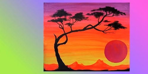 Paint and Sip: Safari Glow \ud83e\udd81\ud83c\udf05\u2728