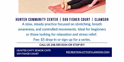 Tuesdays Gentle Mat Yoga Drop In or Purchase Series