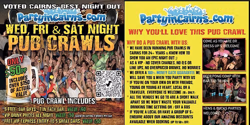 Cairns Friday night pub & club crawl 