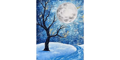 Solitary Tree on a Moonlit Night - Paint and Sip in Austin | Classpop!\u2122