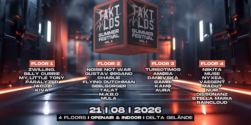 TAKTLOS  \u2022 SUMMER FESTIVAL VOL.II \u2022 OPENAIR & INDOOR \u2022 4 FLOORS