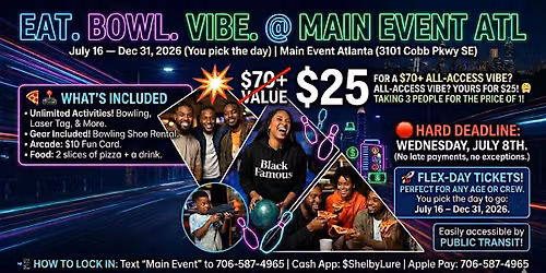Main Event Atlanta All-Access: Choose Your Day Pass