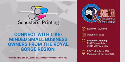 Royal Gorge Chamber Alliance Business After Hours - Schusters' Printing