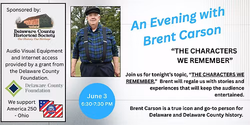 An Evening with Brent Carson: "The Characters We Remember"