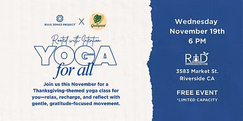 Rooted with Intention: Yoga for All (Blue Zones Project Riverside)