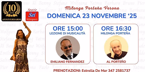 Spazio Sei Milonguero - Milonga Porten\u0303a con Mirada y Cabeceo