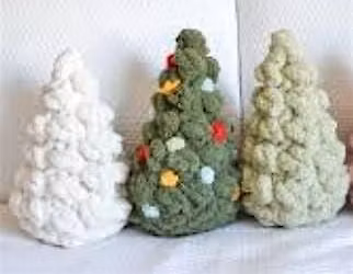 Hand Knitting Chunky Tree Pillows