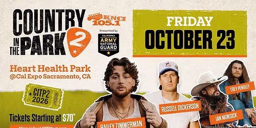 Country In The Park: Bailey Zimmerman  Russell Dickerson & Ian Munsick