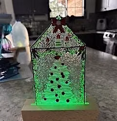 Glass  Fused Lighted Christmas tree