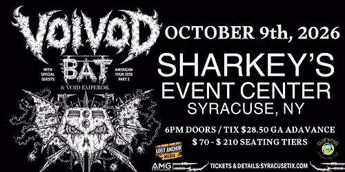 Voivod + BAT - Syracuse, NY October 9th @ Sharkey's