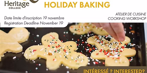 Atelier de cuisine - P\u00e2tisseries des f\u00eates | Holiday Baking Cooking Worksho