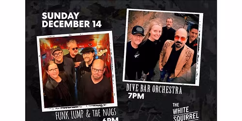 Dive Bar Orchestra\/Funk Lump & the Nugs 12\/14 6pm White Squirrel