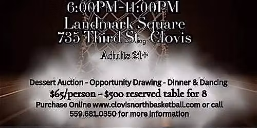 Clovis North Boys Basketball Broncos Tip-Off Dinner Fundraiser