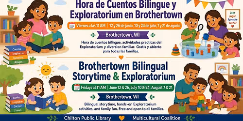Hora de Cuentos Biling\u00fce y Exploratorium en Brothertown \/ Brothertown Storytime