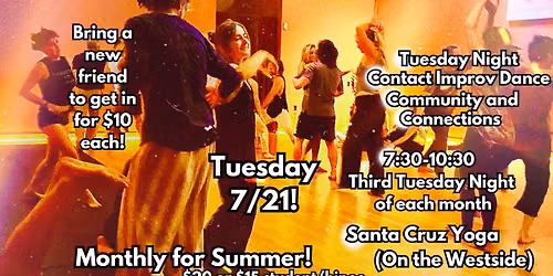First and Third Tuesday Night Contact Improv Dance Class and Jam