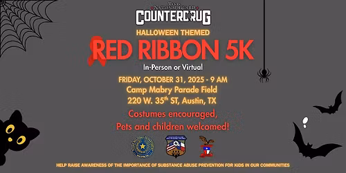 5th Annual Texas Counterdrug Red Ribbon 5k Run\/Walk - FREE Live and Virtual