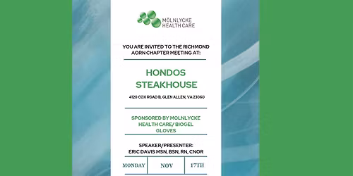 Richmond AORN Chapter Meeting at Hondo's Sponsored by Molnlycke Health Care