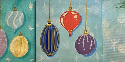 Mini-canvas sip and paint ‘baubles’