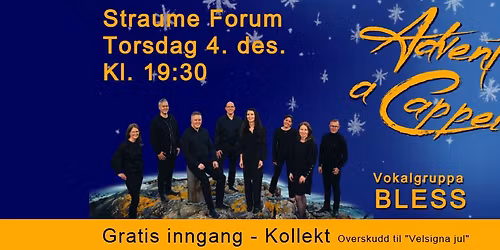 F\u00f8rjulskonsert med Bless - Gratis inngang, kollekt med overskudd til "Velsigna jul"