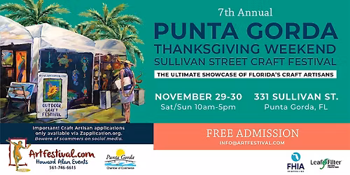 7th Annual Punta Gorda Thanksgiving Weekend Sullivan Street Craft Festival