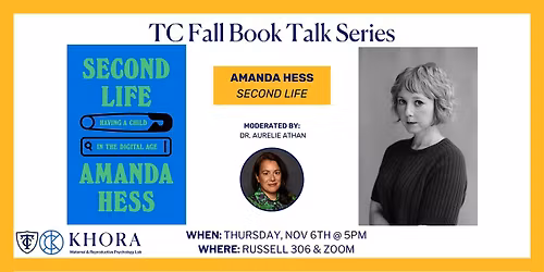 In-Person: TC Book Talk -  Second Life by Amanda Hess