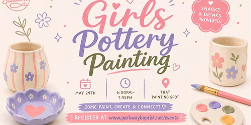 Parkway Students Girls Pottery Painting