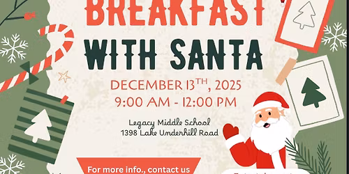 Set Up for Breakfast with Santa at Legacy Middle School