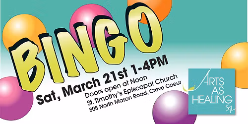 Arts As Healing Bingo!