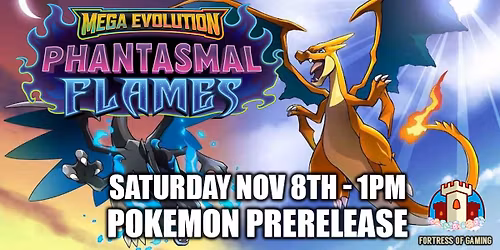 Pokemon Mega Evolution Phantasmal Flame Prerelease