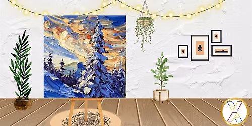 Knife Palette Textured Painting Workshop : Snow Dusted Trees