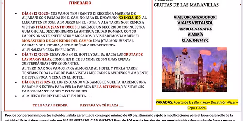 IT\u00c1LICA - SEVILLA - GRUTAS DE LAS MARAVILLAS - LA ESTEPE\u00d1A