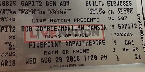 Rob Zombie and Marilyn Manson at Credit Union 1 Amphitheatre