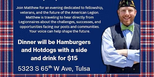 Dinner with Matt Shuman Trailing Candidate for National Commander