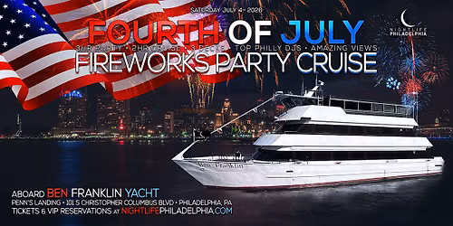 Philadelphia July 4th Fireworks Yacht Party