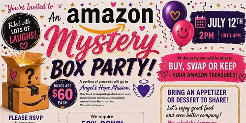 Amazon Mystery Box Party\/Fundraiser Event