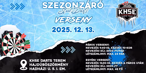 SZEZONZ\u00c1R\u00d3 NY\u00cdLT STEEL DARTS VERSENY