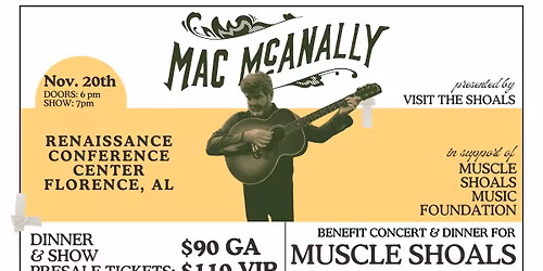 Mac McAnally Benefit Concert & Dinner for Muscle Shoals Sound Studio