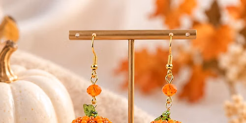 SMP October 18th, 11am-2pm, Beaded Pumpkin Earrings Workshop with Moluli Designs