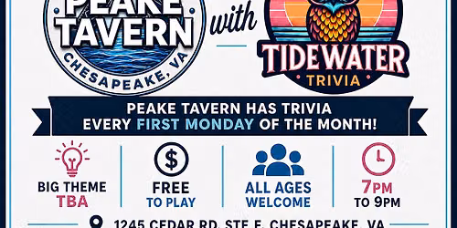 \u201cThemed\u201d TRIVIA NIGHT @ Peake Tavern in Chesapeake!! (FREE TO PLAY)